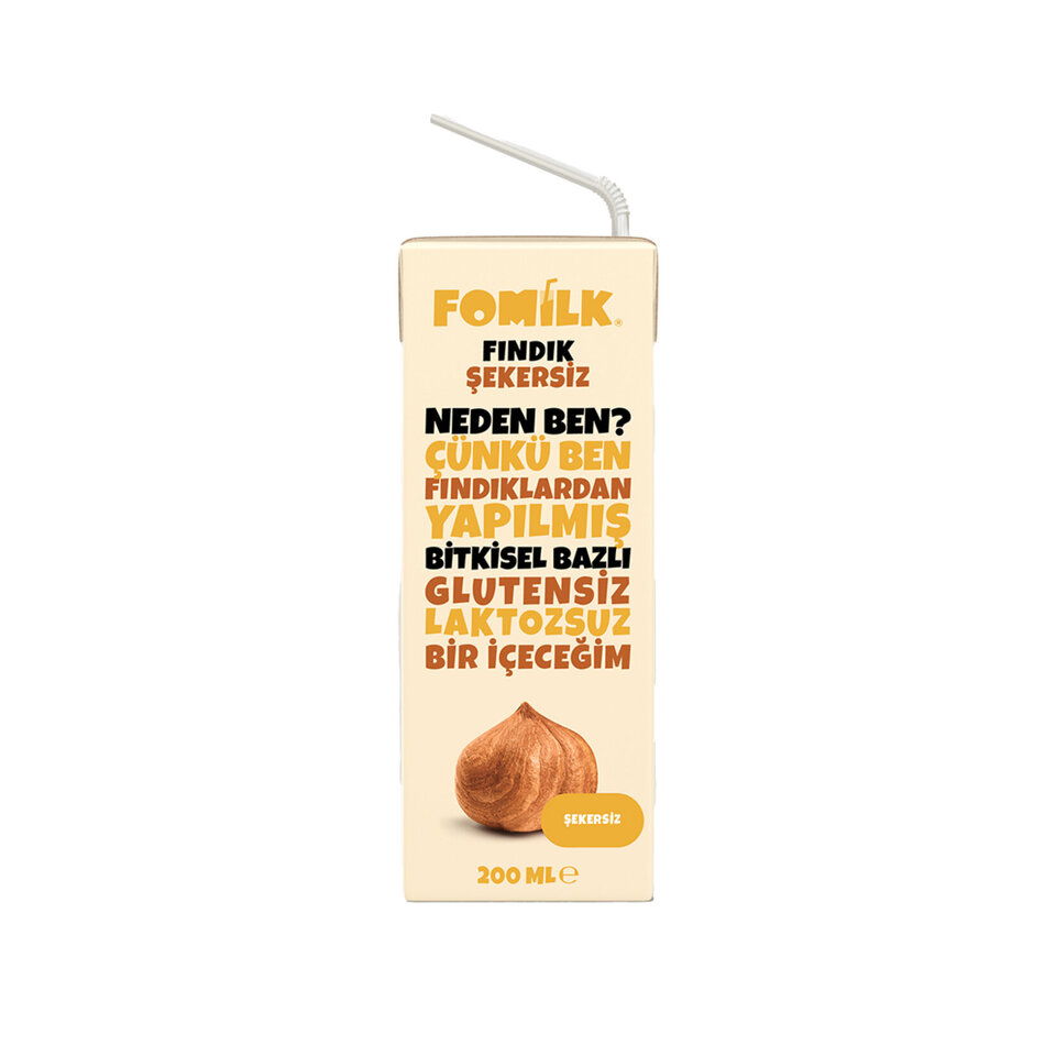 FOMİLK FINDIK SÜTÜ 200 ML- ŞERKERSİZ